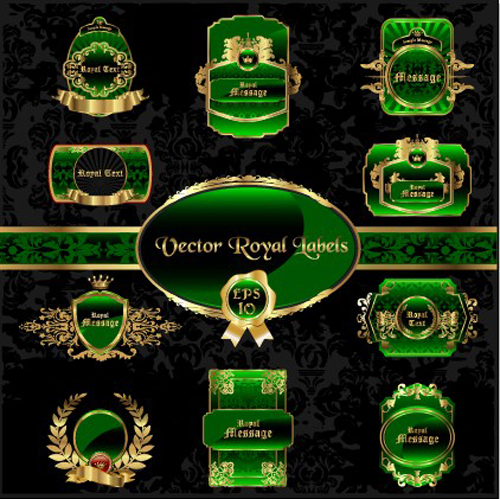 Different Vintage styled labels vector material 02