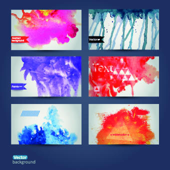 Watercolor with grunge cards vector