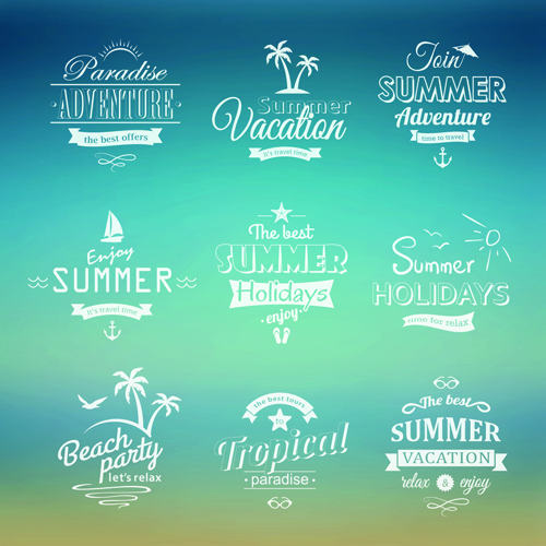 hite summer holiday labels vector 02 White summer holiday labels vector 02
