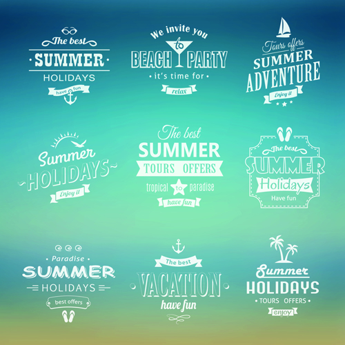 hite summer holiday labels vector 03 White summer holiday labels vector 03