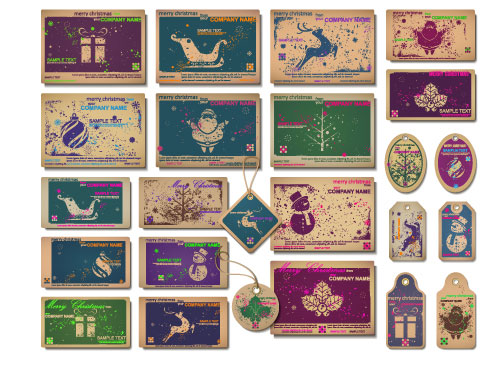 Christmas theme Label and tags vector 03
