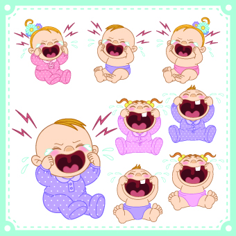 lovely baby design vector 03