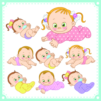 lovely baby design vector 04