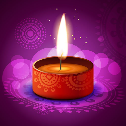Burning candles vector background art 02