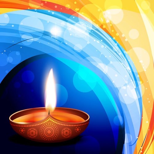 Burning candles vector background art 03