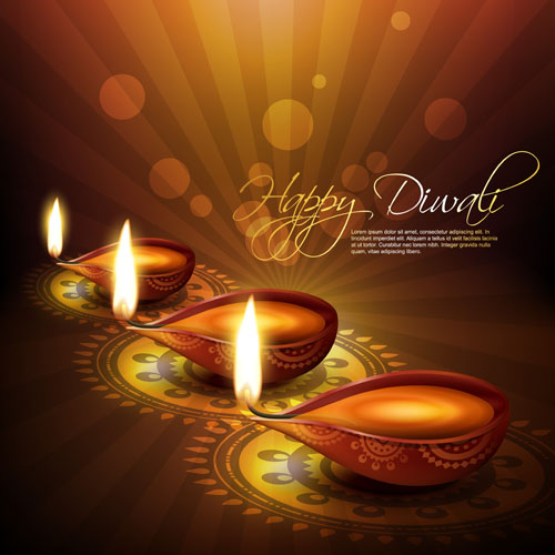Burning candles vector background art 05
