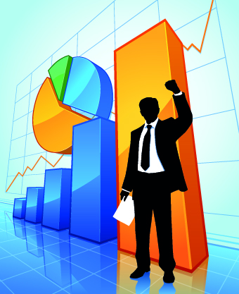 Businessman and Infographic design vector 02