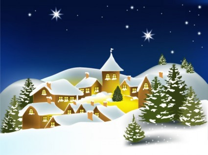 cartoon christmas house background  02 vector