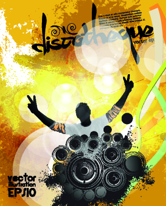 vector illustration poster party music 