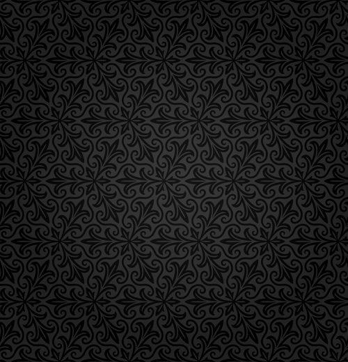 Dark ornate floral seamless pattern vector 04
