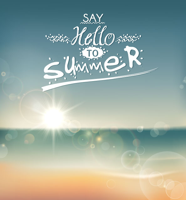 Sunrise At sea background vector graphics 02