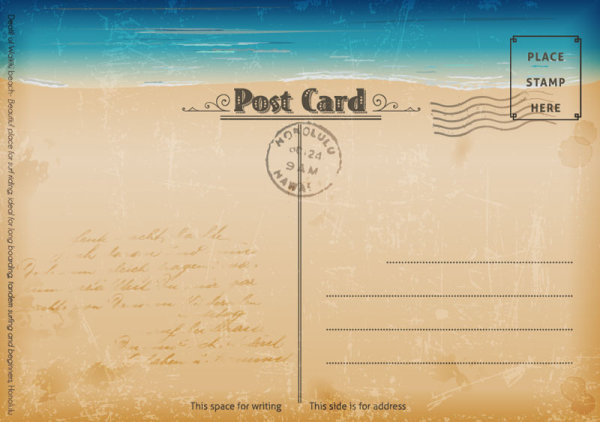 vintage sea Post card elements element card 