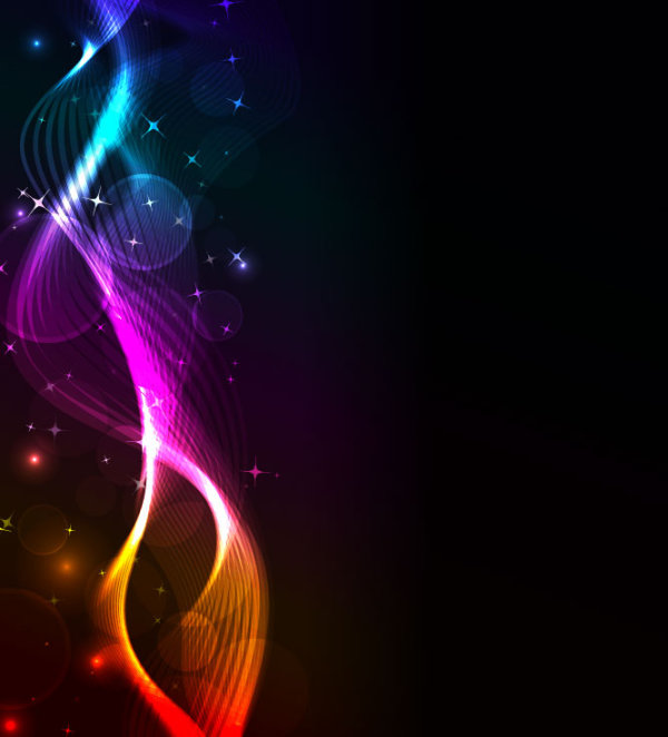 Colorful Shiny Waves background vector graphic 01