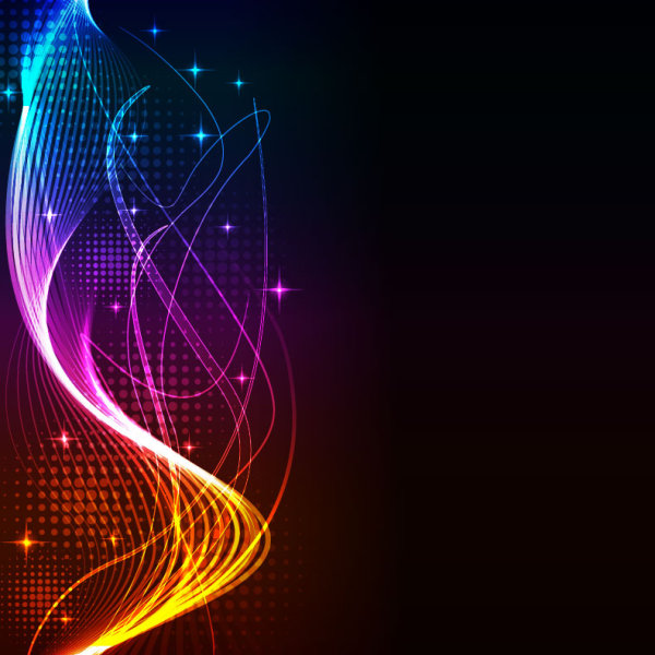 Colorful Shiny Waves background vector graphic 02