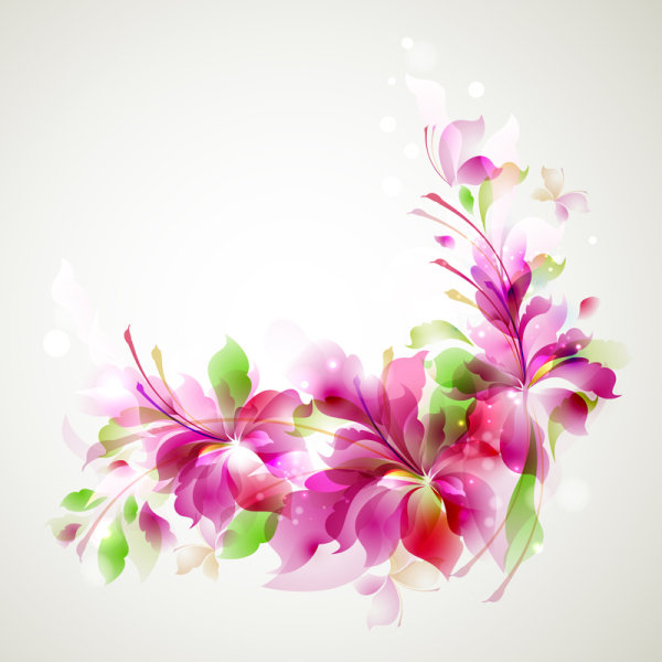 free vector Halation with Flowers background 03