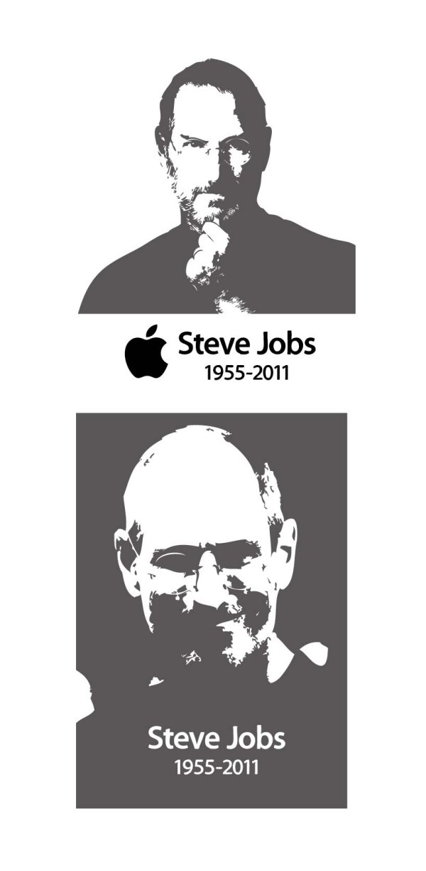 steve jobs Black and white free vector