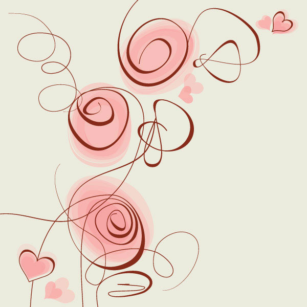 romantic hand painted floral background 