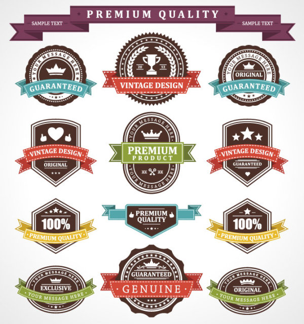 Set of Vintage Business labels vector 02