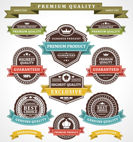 Set of Vintage Business labels vector 04
