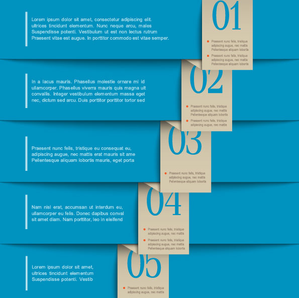 Set of Stylish banners with numbers vector 01
