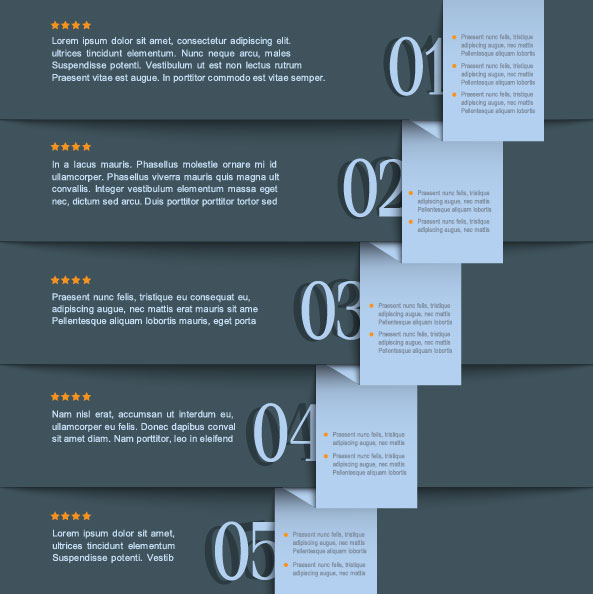 Set of Stylish banners with numbers vector 02
