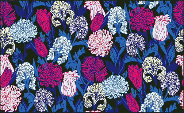 wallpaper vector stroke Patterns flowers chrysanthemum background 