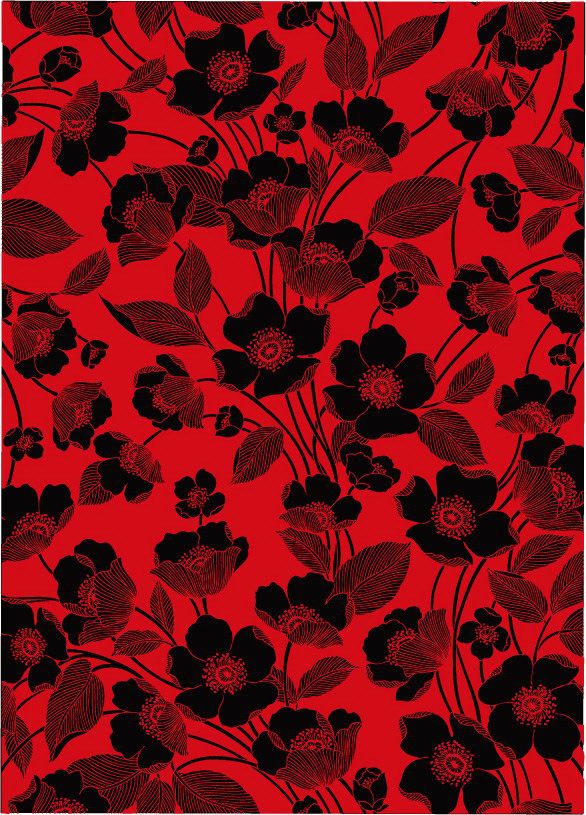 wallpaper stroke pattern leaves hand painted flowers curve background 