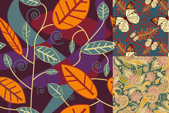 Butterfly flower leaves background design vector