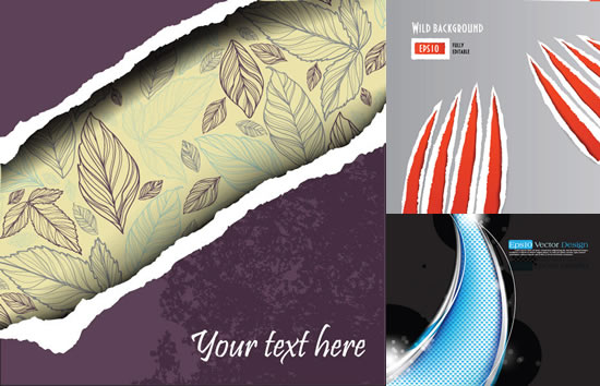 Tearing of paper backgrounds art