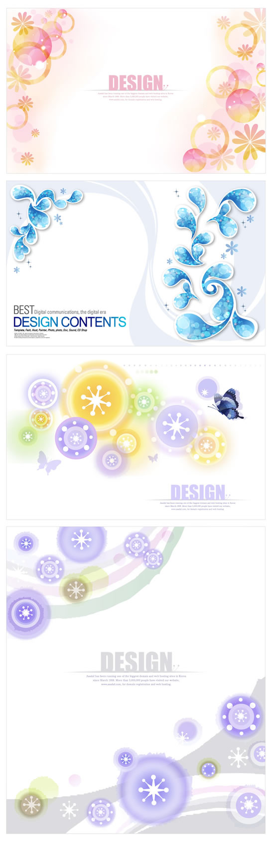 Decorative pattern circle shape backgrounds vector material