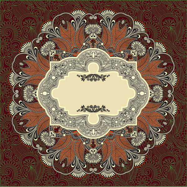Vintage ornate Decorative pattern frames vector 02