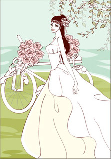 Sweet wedding set 98 vector
