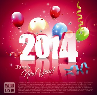 new year colored balloon background 