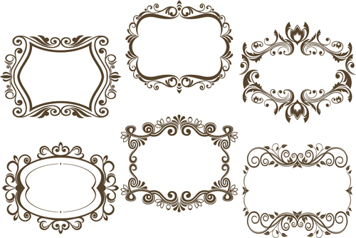 6 Kind floral frame vector