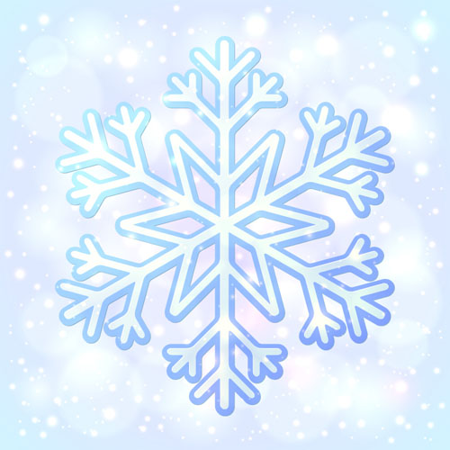 snowflake halation blue background 