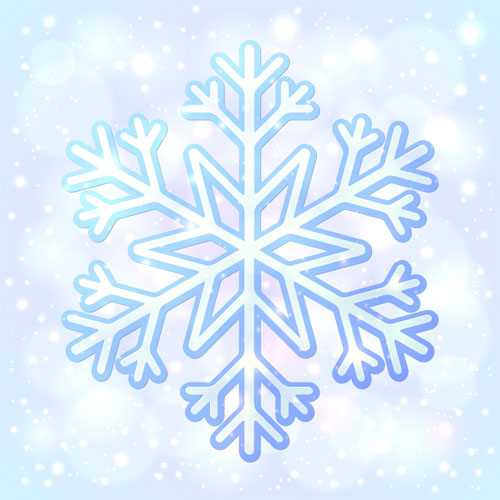Blue snowflake halation background vector