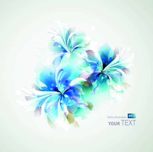 watercolor vector background flowers flower blue 