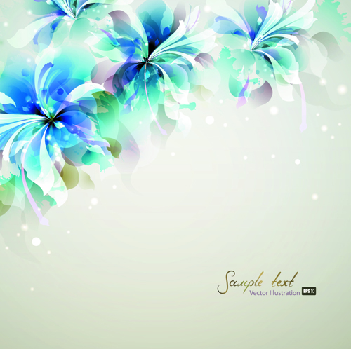 watercolor vector background flower blue background 
