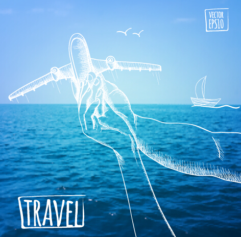 summer travel creative background 03 Blurred summer travel creative background 03