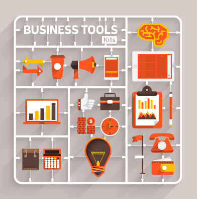 Business object flat vector design set 01