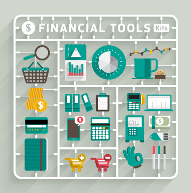 Business object flat vector design set 03