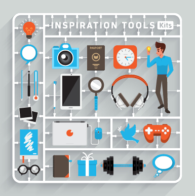 Business object flat vector design set 04