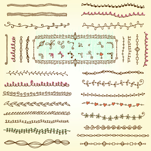 Cartoon floral border and frame vector material 03