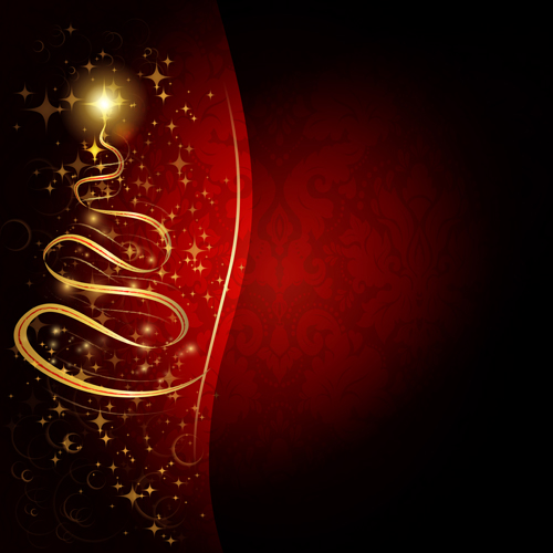 Christmas ribbon red luxury background vector