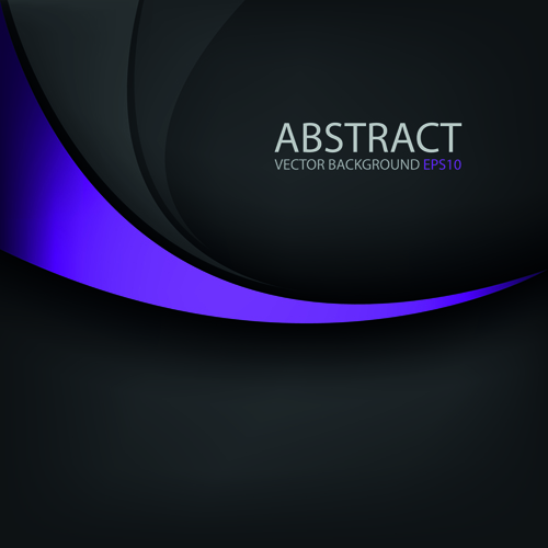 Colored wave with black background vector 01