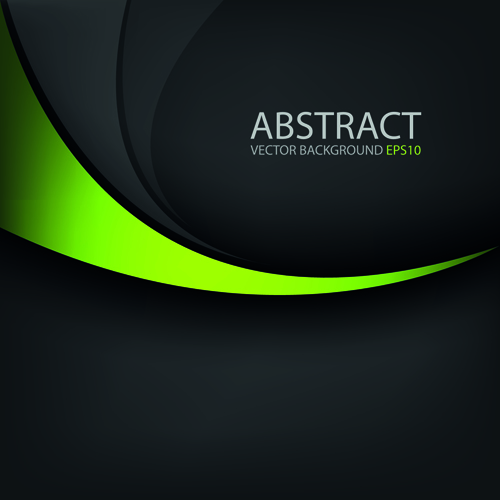 Colored wave with black background vector 04
