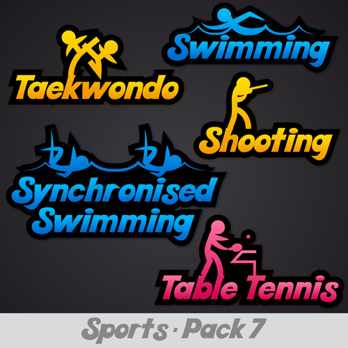 Creative sports logos design 02 vector