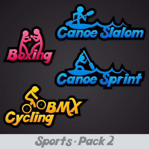 Creative sports logos design 07 vector