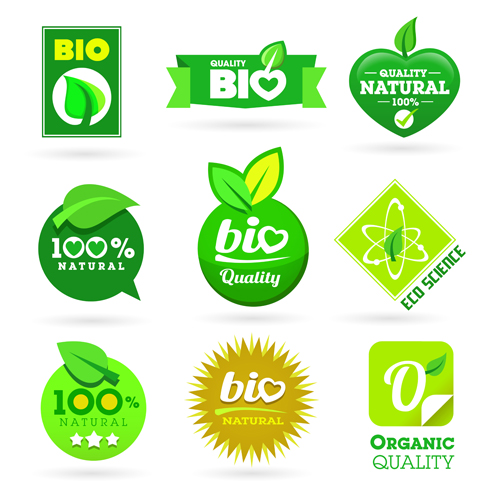 Eco and bio creative logos vector 02