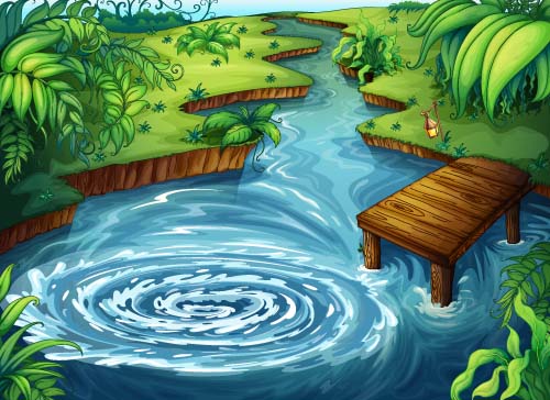 Fantasy fairy tale world cartoon vector 02